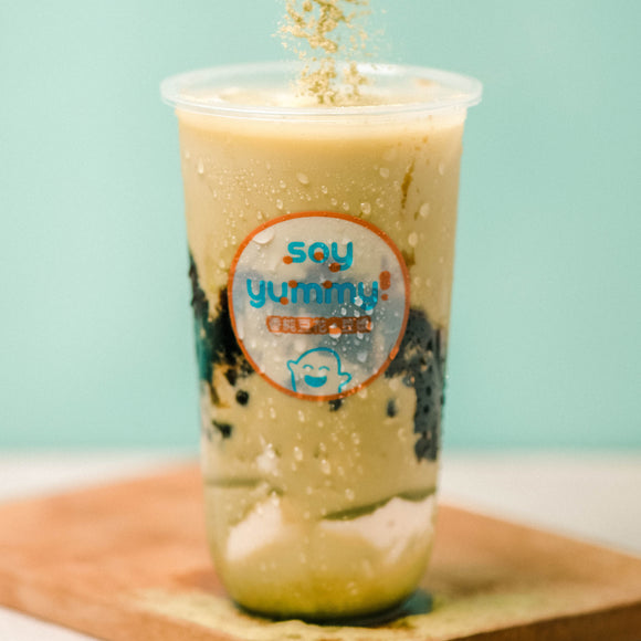 Matcha with Soymilk, Taho, and Pearls